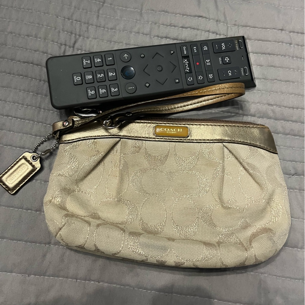 Gold Coach signature wristlet